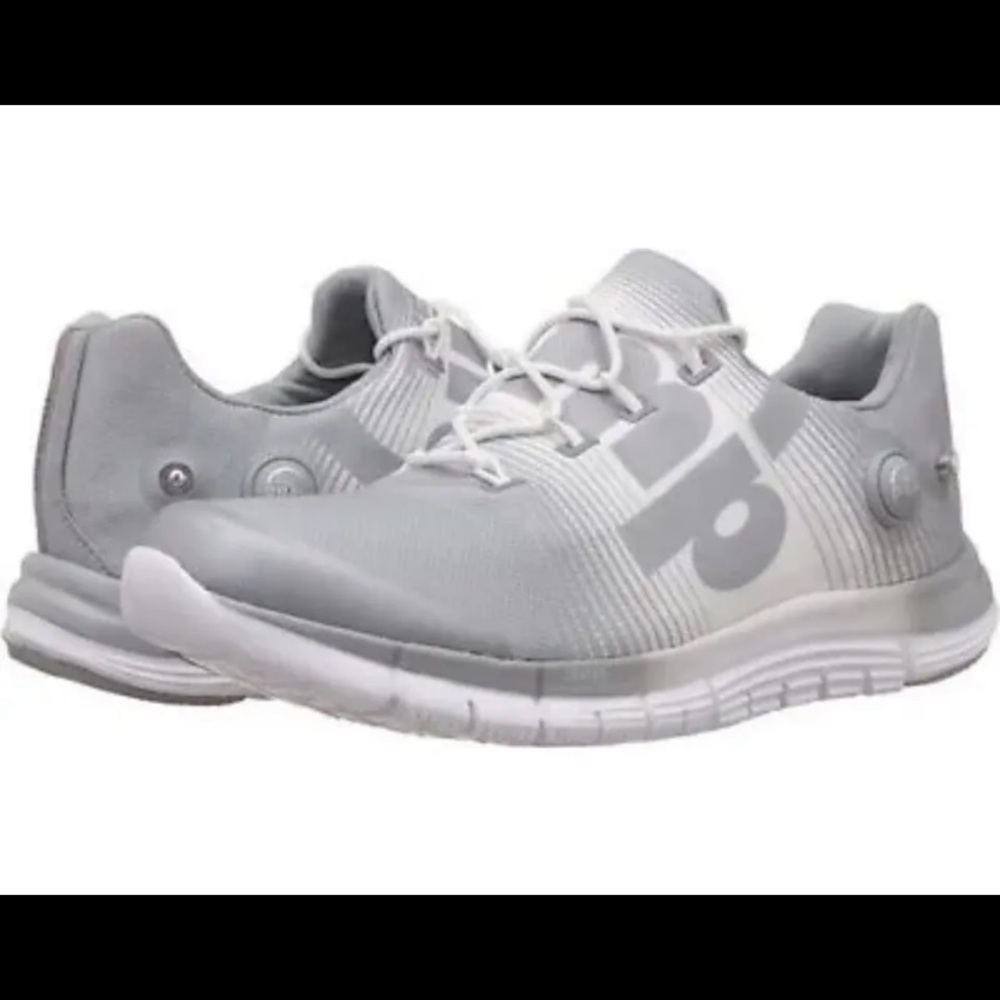 Reebok Womens Z Pump Fusion M47894 Gray White Lace-Up Running Sneaker Shoes 7